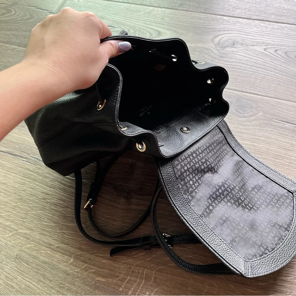 Kate Spade Black Cinch Backpack